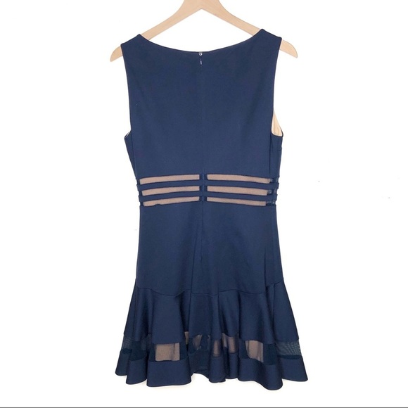 ERIN Fetherston Sleeveless Fit and Flare Cocktail Dress Navy Blue 8 - Picture 8 of 9